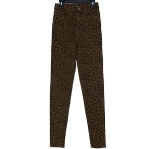 AE Curvy Super Hi Rise Jegging Animal Leopard print brown black pants WMS sz 00